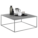 Salontafel van antracietgrijs metaal 80x80cm Omaha bis Aanbod