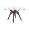 Ronde eettafel keuken Ø137cm met glazen blad 6 zitplaatsen Fort Aanbieding