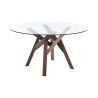 Ronde eettafel keuken Ø137cm met glazen blad 6 zitplaatsen Fort Aanbieding