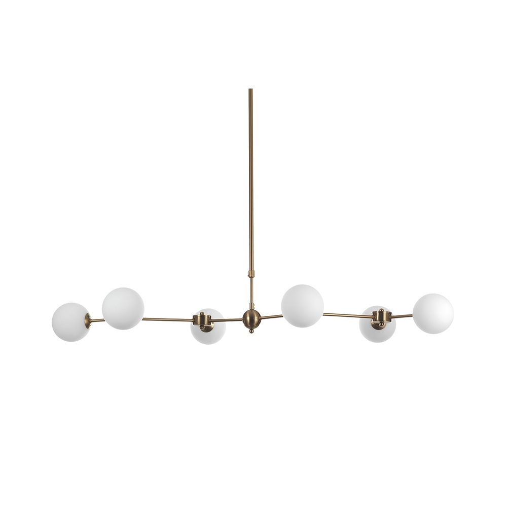Hanglamp met 6 designlampen van metaal en glas Cardy Aanbieding