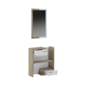 Houten halmeubel met spiegel, 2 lades en planken Most Wood Aanbod