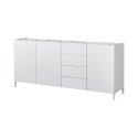 Witte eetkamerkast voor woonkamer met marmerlook Made in Italy Durham Aanbieding