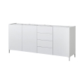 Witte eetkamerkast voor woonkamer met marmerlook Made in Italy Durham Aanbieding