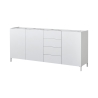 Witte eetkamerkast voor woonkamer met marmerlook Made in Italy Durham Aanbieding