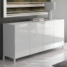 Witte eetkamerkast voor woonkamer met marmerlook Made in Italy Durham Verkoop