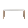 Uitschuifbare moderne eettafel 120-180x80cm wit en hout Komodo Kortingen