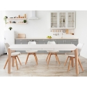 Uitschuifbare moderne eettafel 120-180x80cm wit en hout Komodo Aanbod