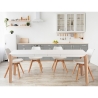 Uitschuifbare moderne eettafel 120-180x80cm wit en hout Komodo Aanbod