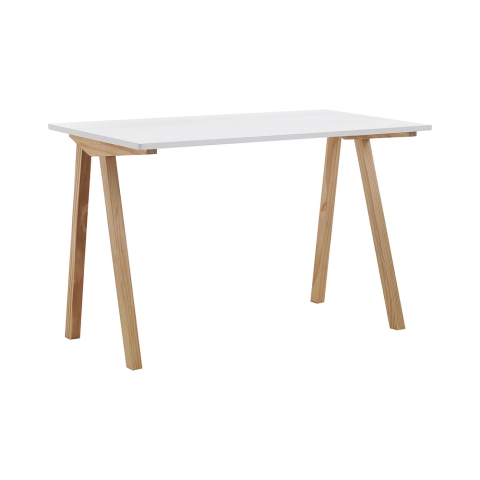 Witte en eiken bureautafel in Scandinavische stijl 120x76x60cm Milton Aanbieding