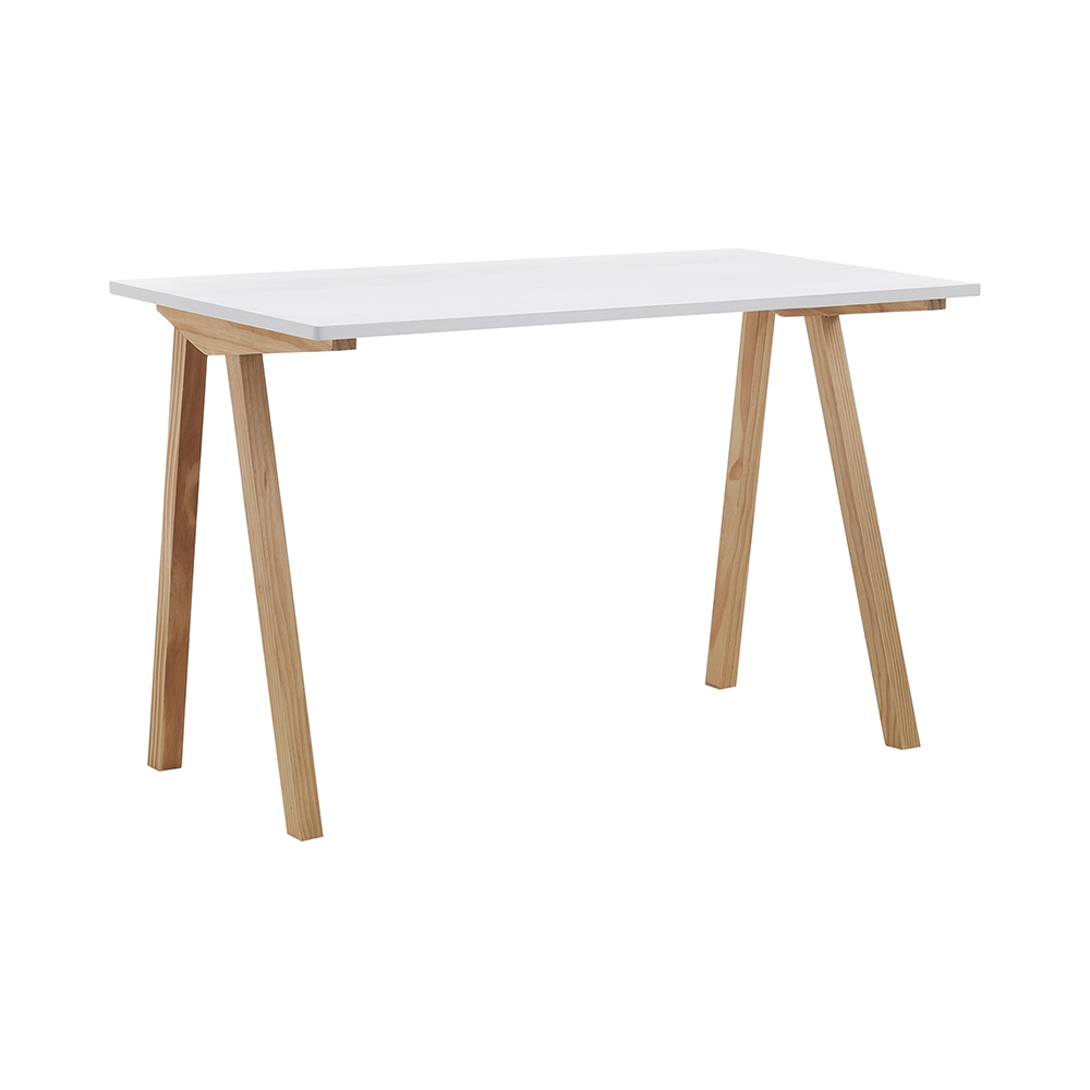 Witte en eiken bureautafel in Scandinavische stijl 120x76x60cm Milton Aanbieding Witte en eiken bureautafel in Scandinavische stijl 120x76x60cm Milton Aanbieding
