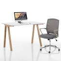Witte en eiken bureautafel in Scandinavische stijl 120x76x60cm Milton Verkoop