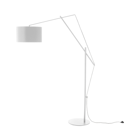 Verstelbare staande lamp wit metaal h210 cm Sayonara White Aanbieding