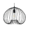 Zwarte moderne metalen hanglamp met verstelbaar snoer Ø42 Lynton B Aanbieding