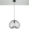 Zwarte moderne metalen hanglamp met verstelbaar snoer Ø42 Lynton B Korting
