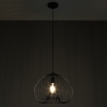 Zwarte moderne metalen hanglamp met verstelbaar snoer Ø42 Lynton B Kortingen
