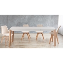 Set van 4 fluwelen Scandinavische eetkamerstoelen Smart Soft Voorraad