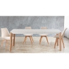 Set van 4 fluwelen Scandinavische eetkamerstoelen Smart Soft Voorraad