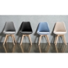 Set van 4 fluwelen Scandinavische eetkamerstoelen Smart Soft 