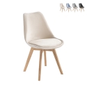 Set van 4 fluwelen Scandinavische eetkamerstoelen Smart Soft Aanbieding