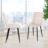 Set van 4 fluwelen eetkamerstoelen met gewatteerd effect Corfù Verkoop