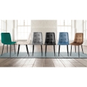 Set van 4 fluwelen eetkamerstoelen met gewatteerd effect Corfù 