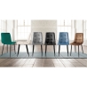 Set van 4 fluwelen eetkamerstoelen met gewatteerd effect Corfù 