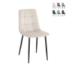 Set van 4 fluwelen eetkamerstoelen met gewatteerd effect Corfù Aanbieding