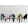 Set van 4 moderne eetkamerstoelen in fluweel Bounty 