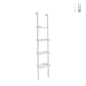 Moderne witte wandplank in laddervorm met 4 schappen h180cm Little Peoria Aanbieding
