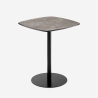 Eettafel 60x60x74 cm met zwart marmereffect Mikee Aanbieding