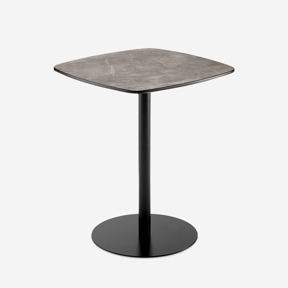 Eettafel 60x60x74 cm met zwart marmereffect Mikee