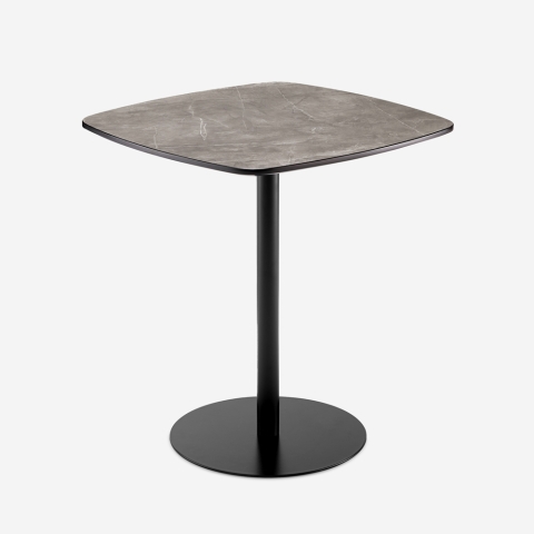 Zwart eettafel 70x70 cm met marmer effect Mikee+ Aanbieding