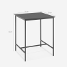 Hoge tafel 70x70 cm in zwart of wit metaal Zakis Model
