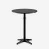 Hoge ronde bartafel 70x105 cm zwart met tassenhaak Engys+ Aanbieding