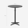 Hoge ronde bartafel 70x105 cm zwart met tassenhaak Engys+ Kortingen