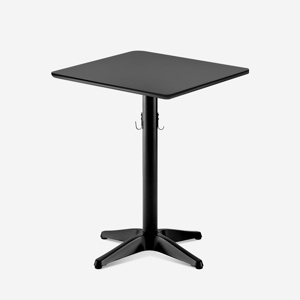 Moderne zwarte bartafel 70x70 cm met tassenhaak Jotor