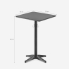 Zwarte statafel 70x70x105 cm met tassenhaak Jotor+ Korting
