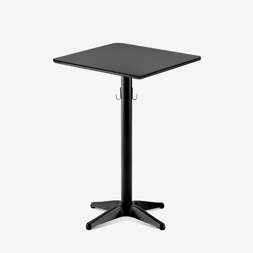 Zwarte statafel 70x70x105 cm met tassenhaak Jotor+ Aanbieding Zwarte statafel 70x70x105 cm met tassenhaak Jotor+ Aanbieding