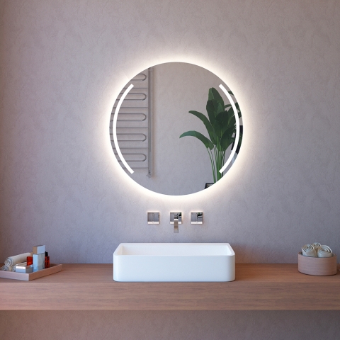 Ronde badkamer spiegel 90cm met LED-achtergrondverlichting ETR129-M Aanbieding