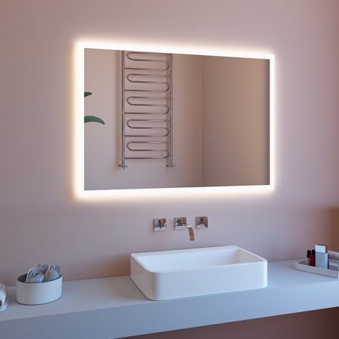 Anti-condens badkamerspiegel met LED-achtergrondverlichting 100x70 ETR127-M Aanbieding