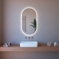 Ovale LED-verlichte badkamerspiegel met anti-condens ETR117 Aanbieding