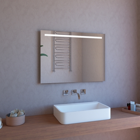 Achteruitgelicht badkamer spiegel 100x70cm met LED-touchlicht en bluetooth ETR114 Aanbieding