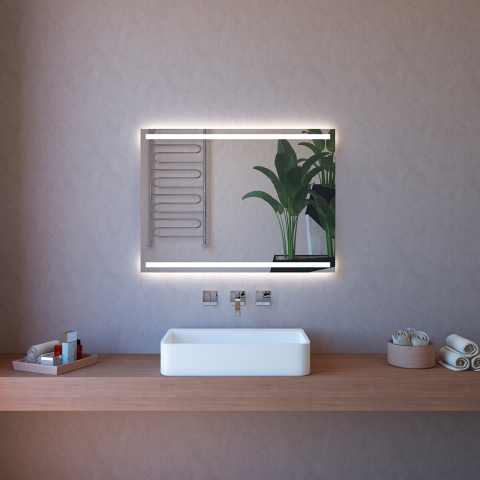 Badkamerspiegel 100x70cm met achtergrondverlichting, bluetooth en anti-condens ETR113 Aanbieding