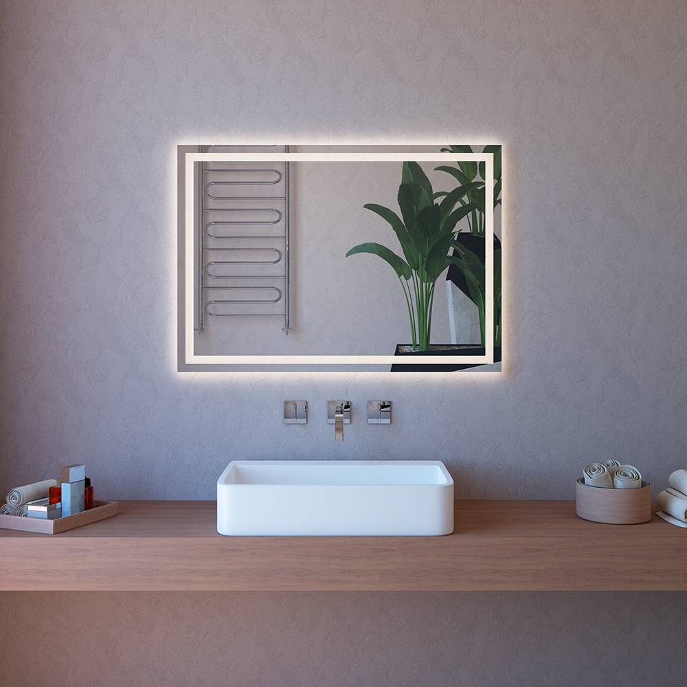 Anti-condens badkamer spiegel met LED verlichting 100x70 ETR111 Aanbieding Anti-condens badkamer spiegel met LED verlichting 100x70 ETR111 Aanbieding