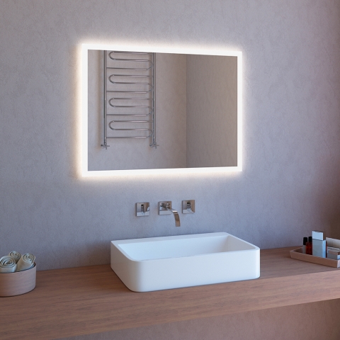 Badkamerspiegel met geïntegreerde LED-verlichting en Bluetooth 100x70cm ETR106-L Aanbieding