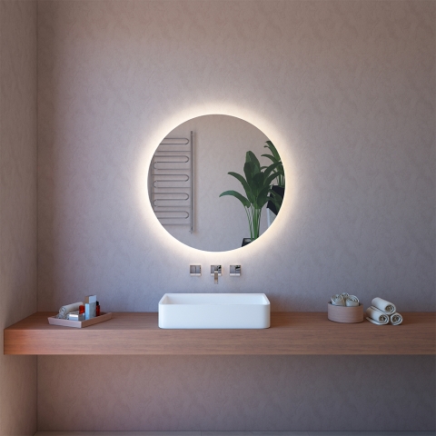 Smart spiegel voor de badkamer, rond 60 cm, anti-condens, ETR116-S Aanbieding