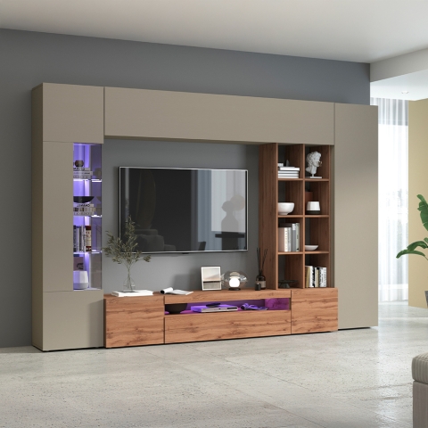 Moderne woonkamerset met vitrinekast en boekenkast Egypt WT Aanbieding
