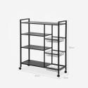 Metalen serveerwagen met 4 planken en wielen 90x32x108 cm Faris Plus Aanbod