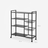 Metalen serveerwagen met 4 planken en wielen 90x32x108 cm Faris Plus Aanbod