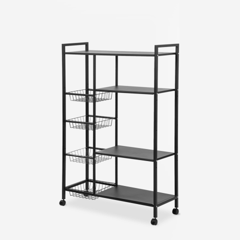 Metalen serveerwagen met wielen 90x32x135 cm Faris XXL Aanbieding